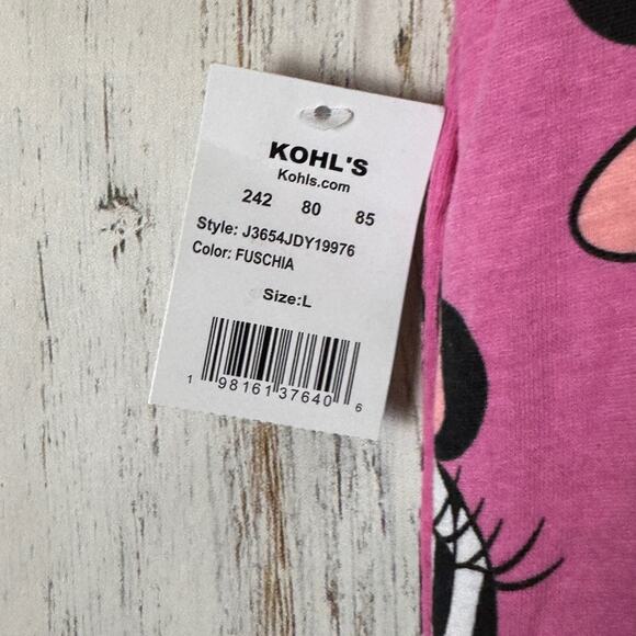 Disney Minnie Mouse Pink Graphic Women's Drawstring Pajamas Sz L NWT - Picture 5 of 6